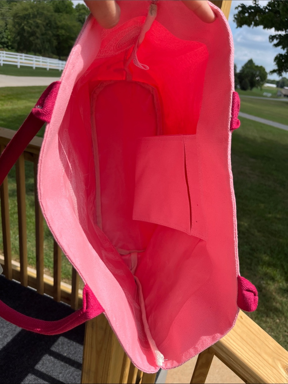 Pink Sequin Flamingo Tote Book Bag Farmers Market Tote - Picture 8 of 10